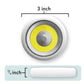 Atomic Beam TapLight iso with its measurements displayed. 3 inch by 3/4 inch