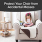 Child sitting on beige Couch Coat laid over a chair using a coloring book. Text says Protect Your Chair From Accidental Messes
