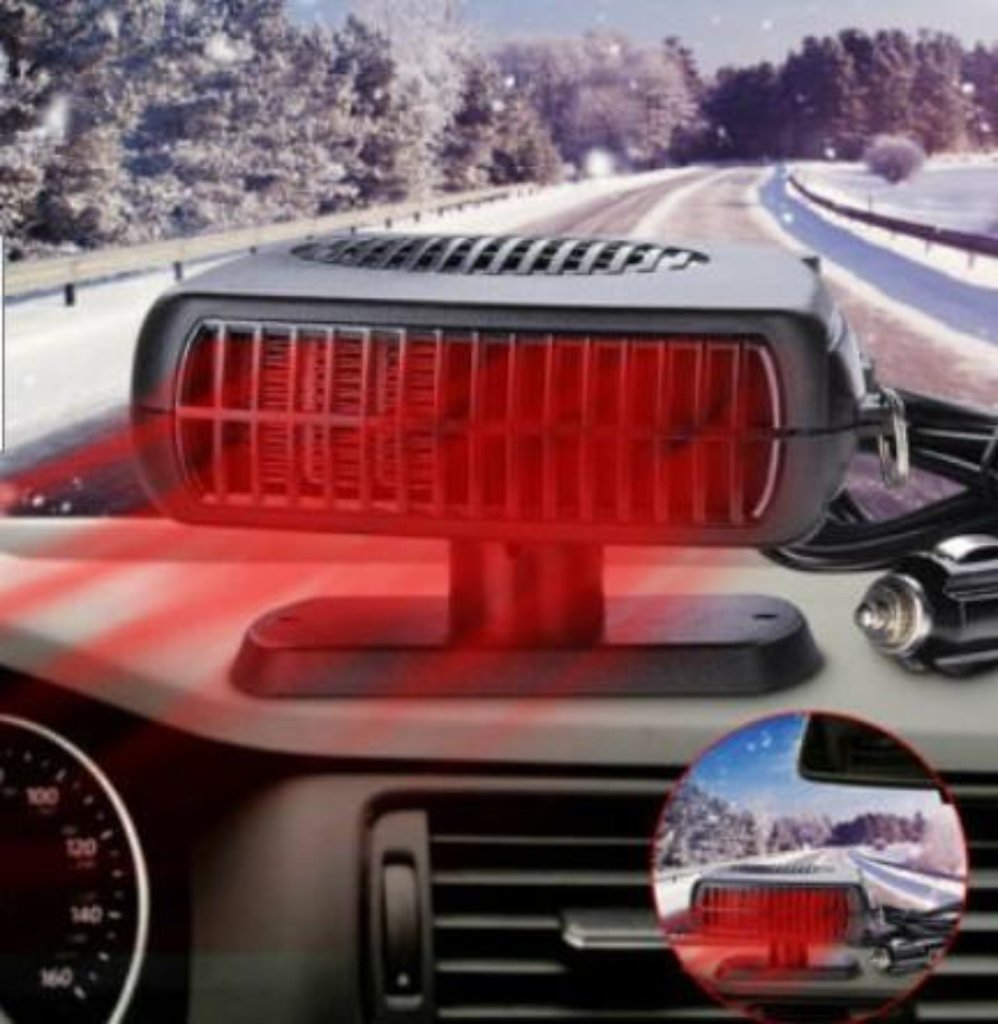Car Heater in use on dashboard in car