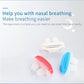 Sleeping Aid  in its different colors; white, red and blue. Text says "Help you with nasal breathing, Make breathing easier. The operation is simple you just need to use insert the naval cavity"