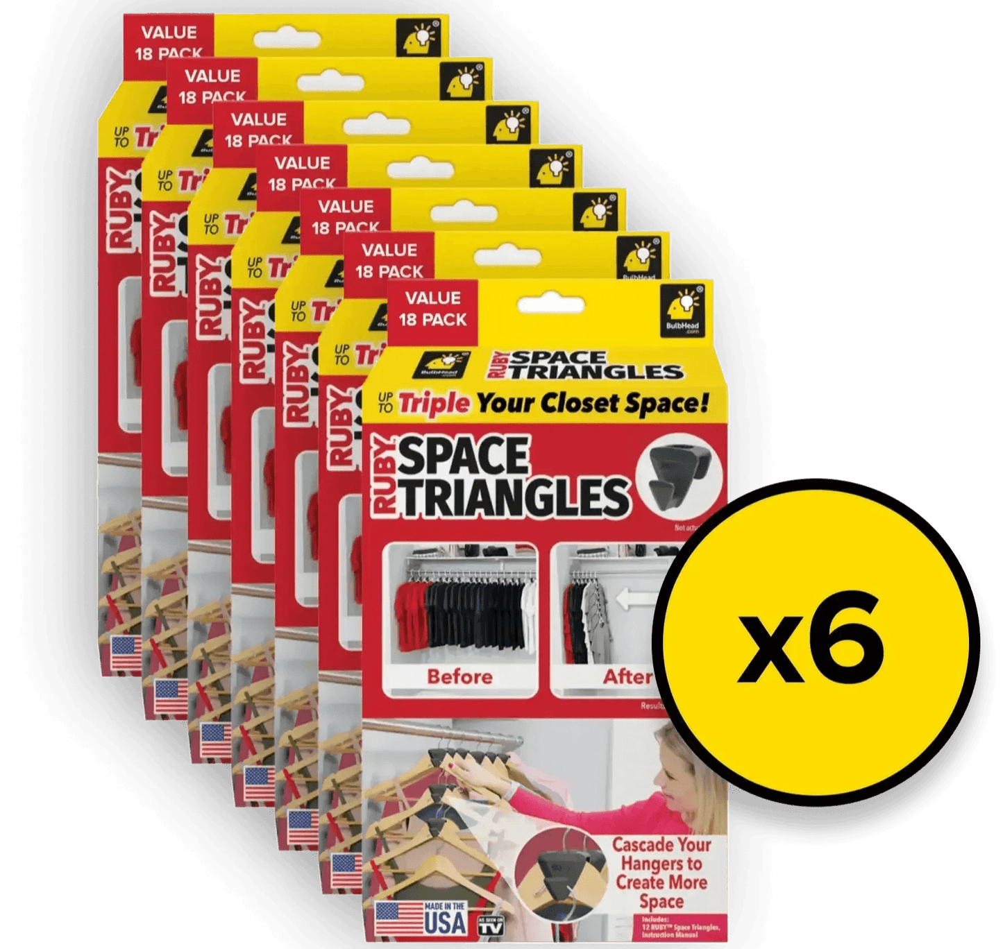 6 Pack - Ruby Space Triangles